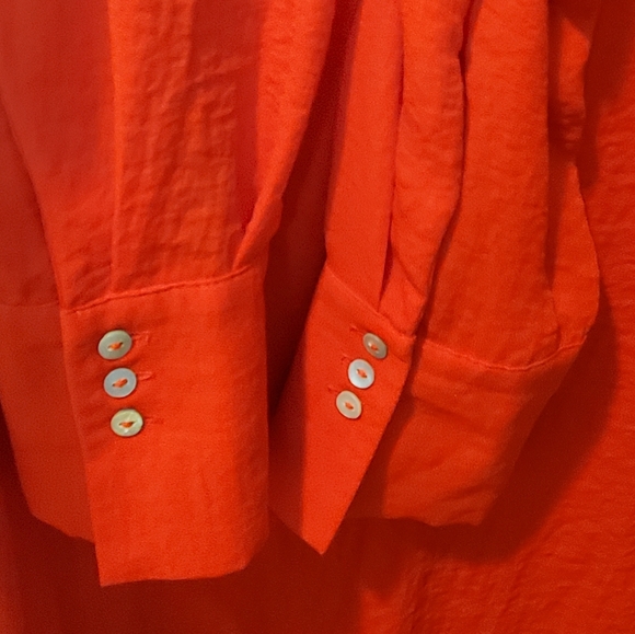 H&M V Neck Longsleeve Blouse/Red - Picture 4 of 7